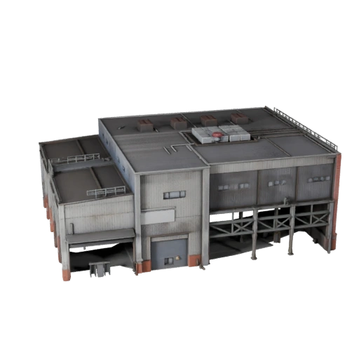 Moinho de Aço Estilizado Modelo 3D - Asset de Jogo para Arquitetura