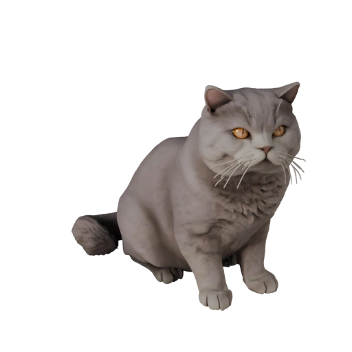 High Poly British Shorthair 3D Model - STL Asset for Printing