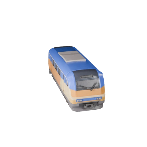 Modelo 3D de Trem Maglev - Ativo Estilizado de Baixo Poli para Jogos