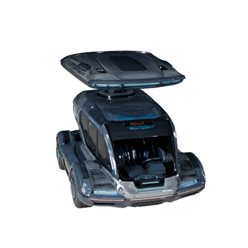 Hover Bus 3D Model for Blender & Games - PBR Asset