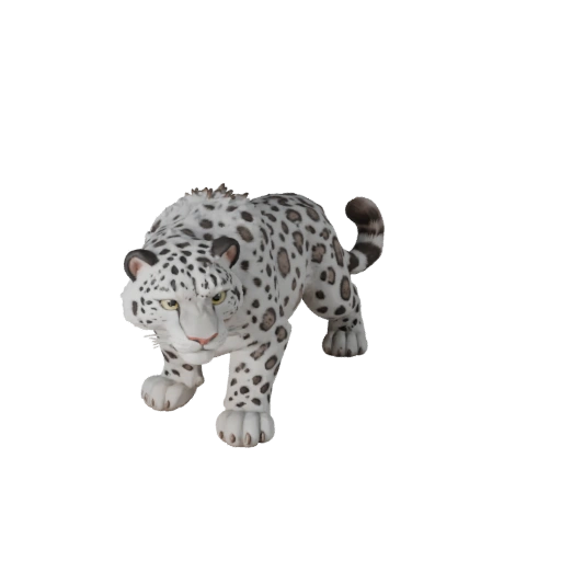 Cartoon Schneeleopard 3D Modell - Stilisierte Ressource für Animation