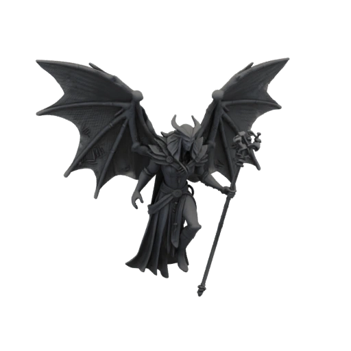 Fantasy Lich Necromancer Miniature STL - Wing Spread