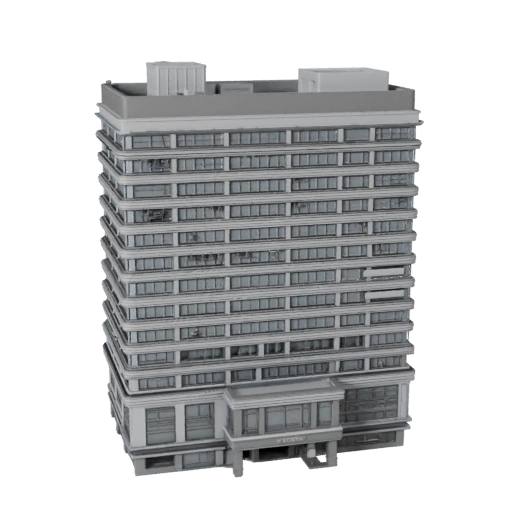 Bâtiment de bureaux bas haute poly pour Archviz Modèle 3D