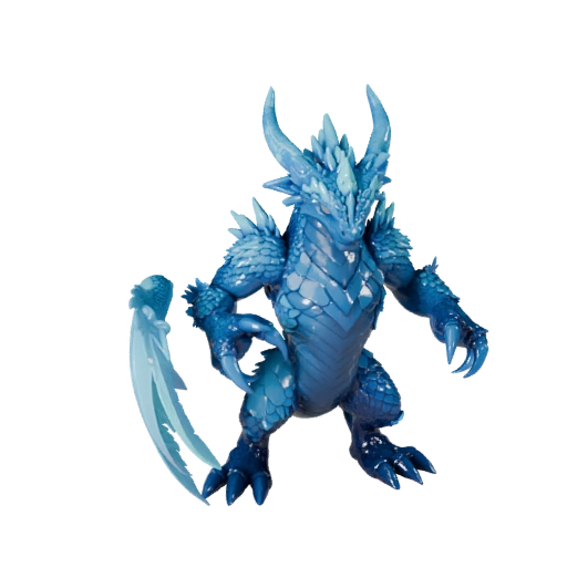 Cartoon Eisdrache 3D Modell - Stilisierte Ressource für Animation