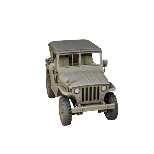 Wwii Military Jeep 3D Model for Blender & Games - PBR
