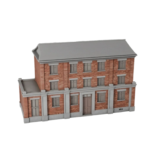 Colonial House 3D Model for Unity - Game Asset for Architecture