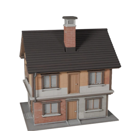 Stylized Tiny House 3D Model - Game Asset for Architecture
