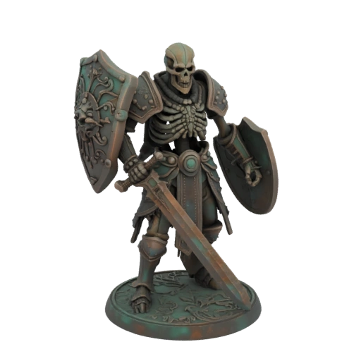 Dark Fantasy Skeleton Warrior Miniature STL - Marching