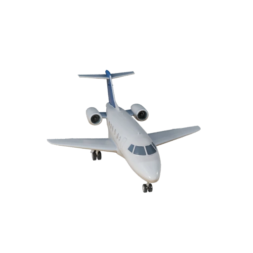 Modèle 3D de Jet Privé pour Unity - Asset de Jeu Low Poly