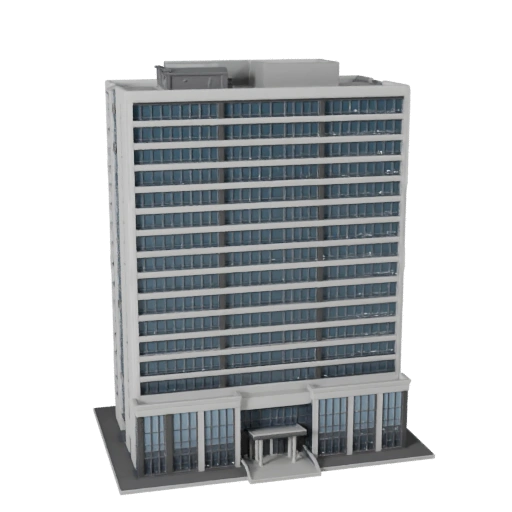 Bâtiment de bureaux bas pour Unity - Ressource de jeu 3D