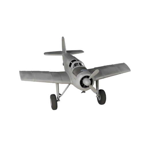Avião de Caça Vintage 3D Model - Transporte PBR Pronto para Jogo