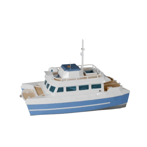 Modèle 3D de Catamaran Low Poly pour Unity & Unreal PBR Asset