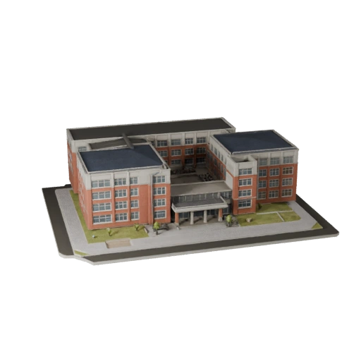 School Building 3D Model for Blender - Render Asset