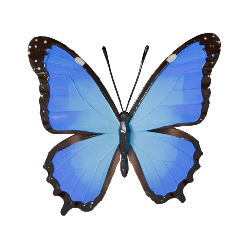 Modelo 3D de Mariposa Morfo Azul de Alto Poligonaje - Recurso STL para Impresión