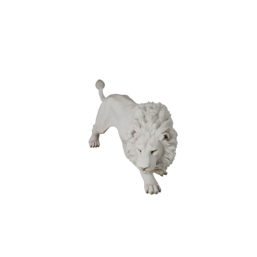 Realistischer weißer Löwe 3D-Modell - Rigged PBR Asset für Spiele