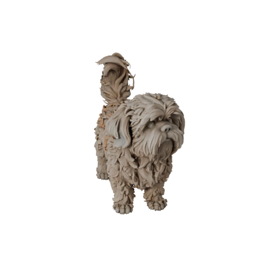 High Poly Shih Tzu Dog 3D Model - Detailed STL Asset for Printing