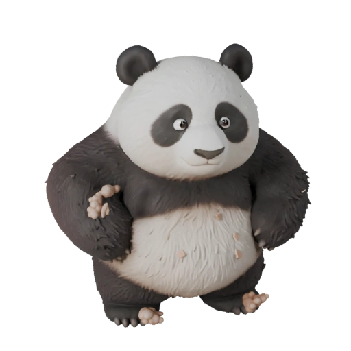 Cartoon Panda 3D Model - Stylized Asset for Animation | Royalty-Free