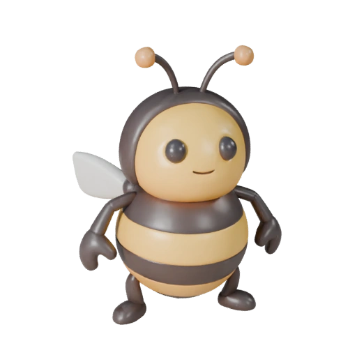 Modèle 3D d'abeille de dessin animé - Actif stylisé pour l'animation | PBR