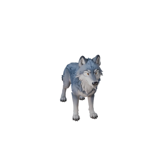 Modelo 3D de Lobo Ártico Desenho Animado - Asset Estilizado para Animação