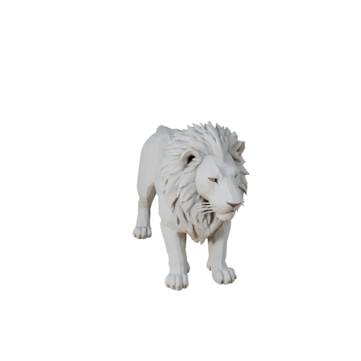 Low Poly Weißer Löwe 3D-Modell - Unity Game Asset mit FBX | PBR
