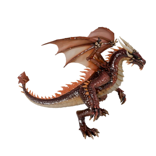 Modelo 3D Dragão do Céu Baixo Poli - Asset de Jogo Unity com FBX | PBR