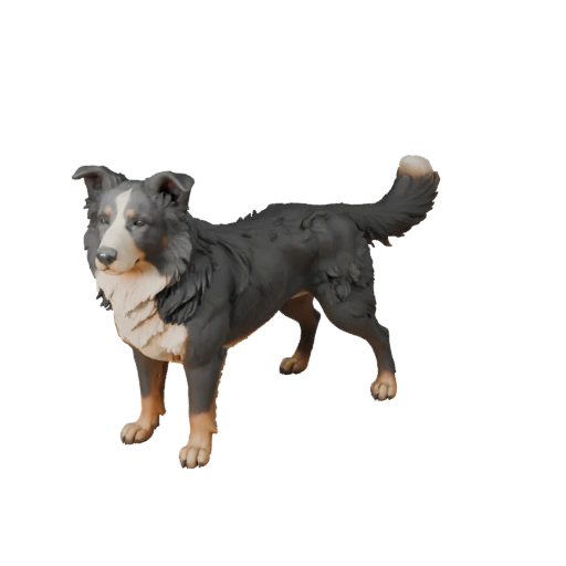 Hohe Poly Border Collie Hund 3D Modell - STL Asset für den Druck