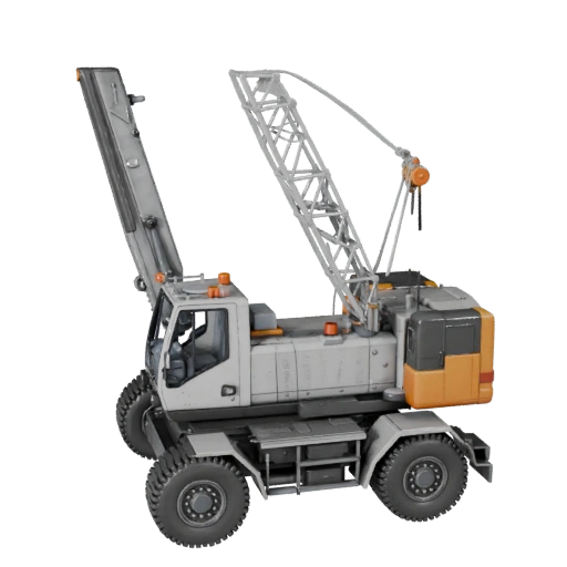 Camion grue tour 3D Model pour Unity - Asset Low Poly PBR