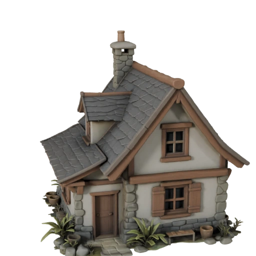 Cottage 3D Model for Blender - Render Asset for Architecture