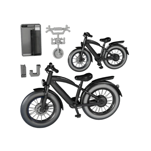 Druckfertiges Elektrofahrrad STL 3D-Modell für Sammlerstücke &