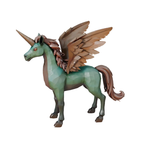 Modelo 3D de Unicórnio Baixo Poli - Asset de Jogo Unity com FBX | Livre de Royalties