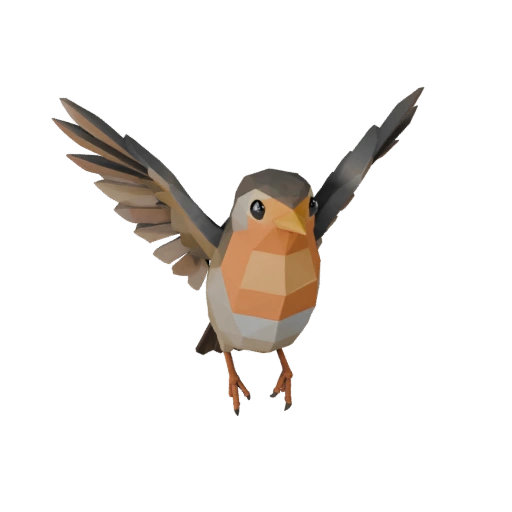 Low Poly Robin 3D Model - Unity Game Asset with FBX | Royalty-Free