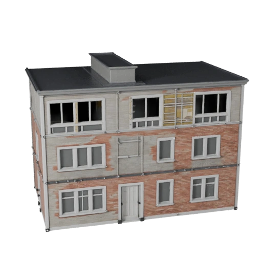 Hoher Poly Modularer Wohnungsbausatz 3D-Modell für Archviz