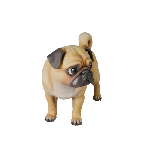 Cartoon Pug Dog 3D Model - Stylized Asset for Animation | PBR