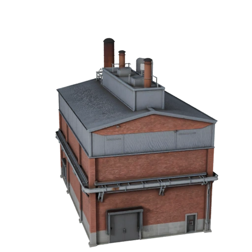 High Poly Cement Plant 3D Model for Archviz for Architecture
