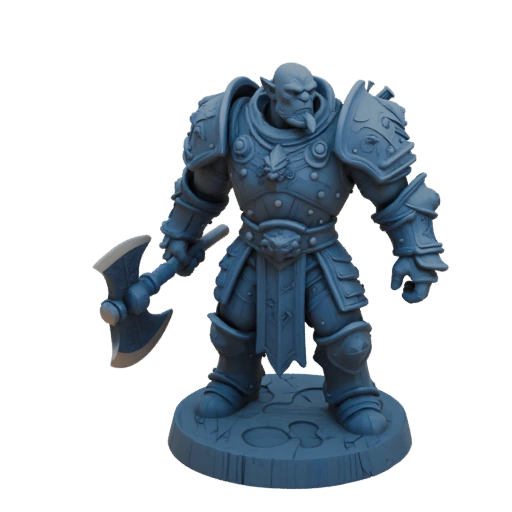 Dark Fantasy Orc Berserker Miniature STL - Standing