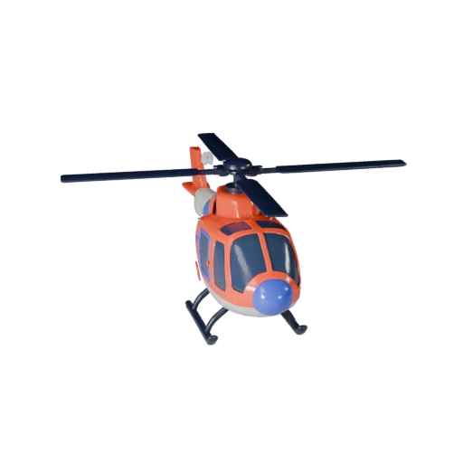 Cartoon Helicopter 3D Model for Stylized Games PBR Asset