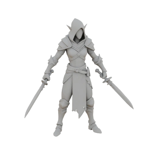 Fantasy Elf Rogue Miniature STL - Stealth