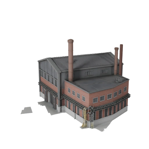 Plante de Traitement d'Eau Stylisée Modèle 3D - Atout de Jeu