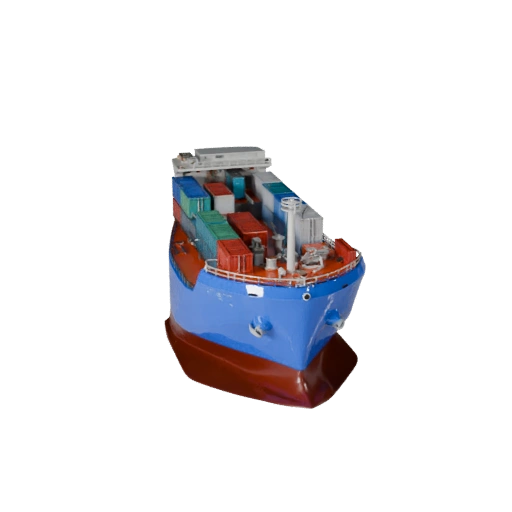 High Poly Container Ship 3D Model for Studio Renders