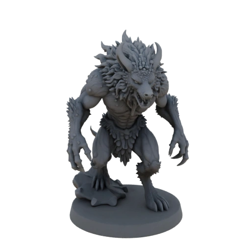 Miniature STL d'Ennemi Loup-Garou Épineux Dark Fantasy