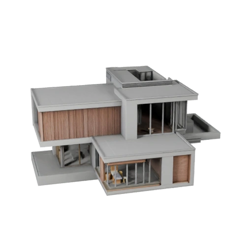 Druckbares modernes Haus STL 3D-Modell - Druckbare Maßstabsressource
