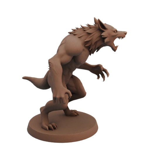 Miniature STL Guerrier Loup-Garou Dark Fantasy