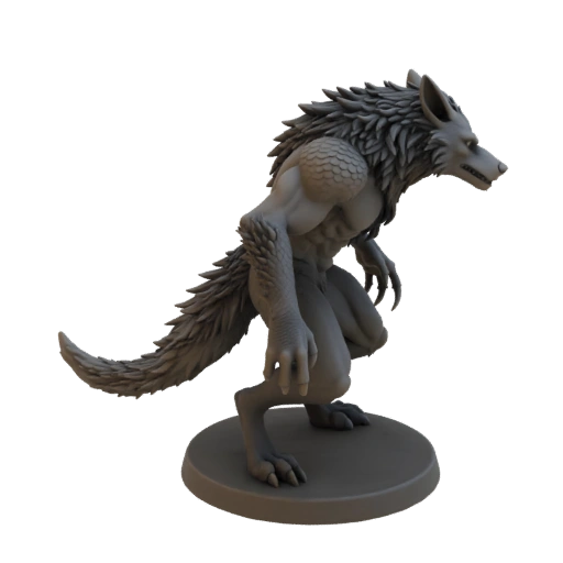 Miniature STL d'Ennemi Loup-Garou Dark Fantasy