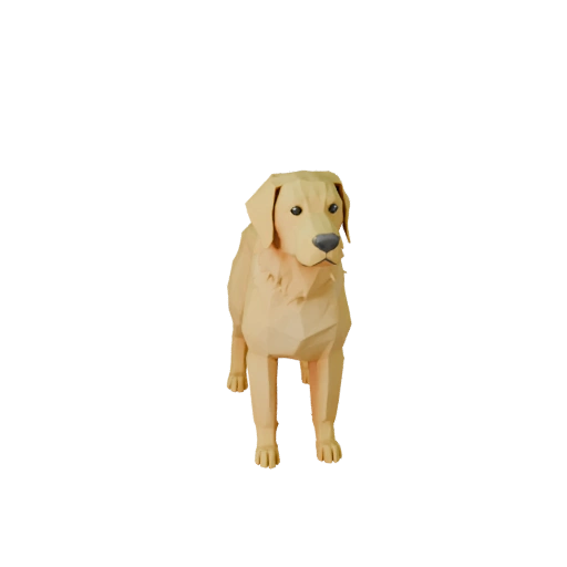 Low Poly Golden Retriever Dog 3D Model - Unity Game Asset with FBX