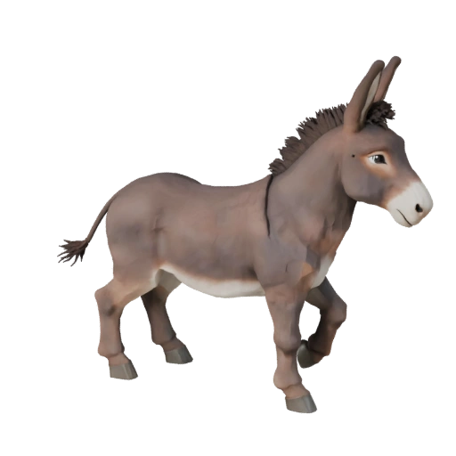 Low Poly Donkey 3D Model - Unity Game Asset with FBX | Royalty-Free