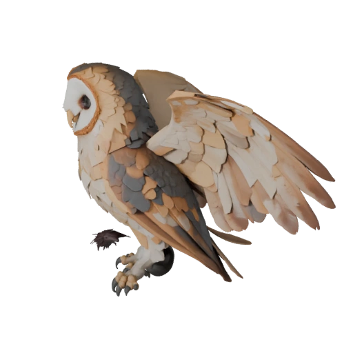 Low Poly Barn Owl 3D Model - Unity Game Asset with FBX | PBR