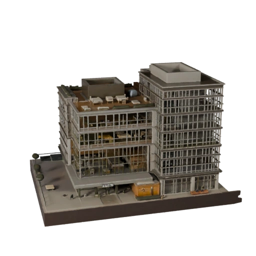 Edificio de Oficina Coworking de Alto Poligonaje 3D para Archviz
