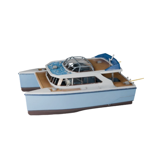 Catamaran Haute Poly Modèle 3D pour Rendu Studio Actif PBR