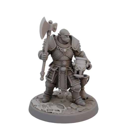 Mittelalterlicher Ork Krieger Miniatur STL - Kampfbereit