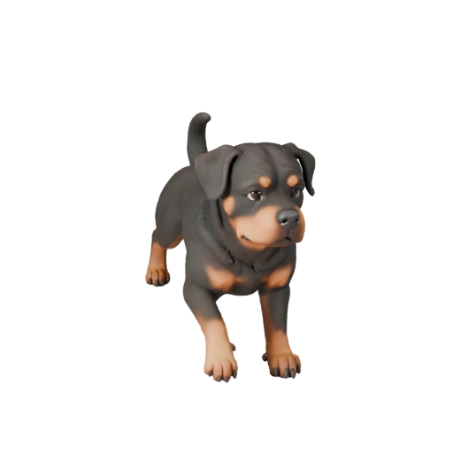 Cartoon Rottweiler Dog 3D Model - Stylized Asset for Animation